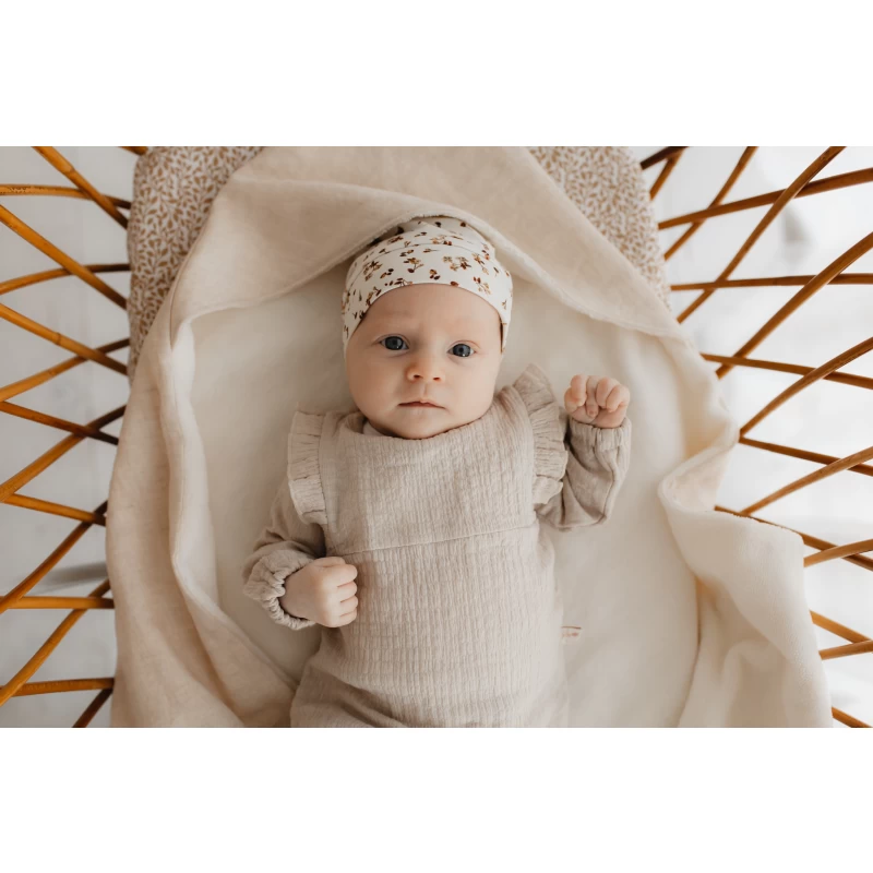 Hello little you - mutsje bloemetjes, blouse ruffle zand